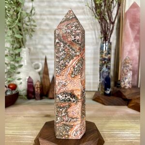 0601 Red Leopard Skin Jasper Crystal Tower - Large 6-1/2 Inches Tall